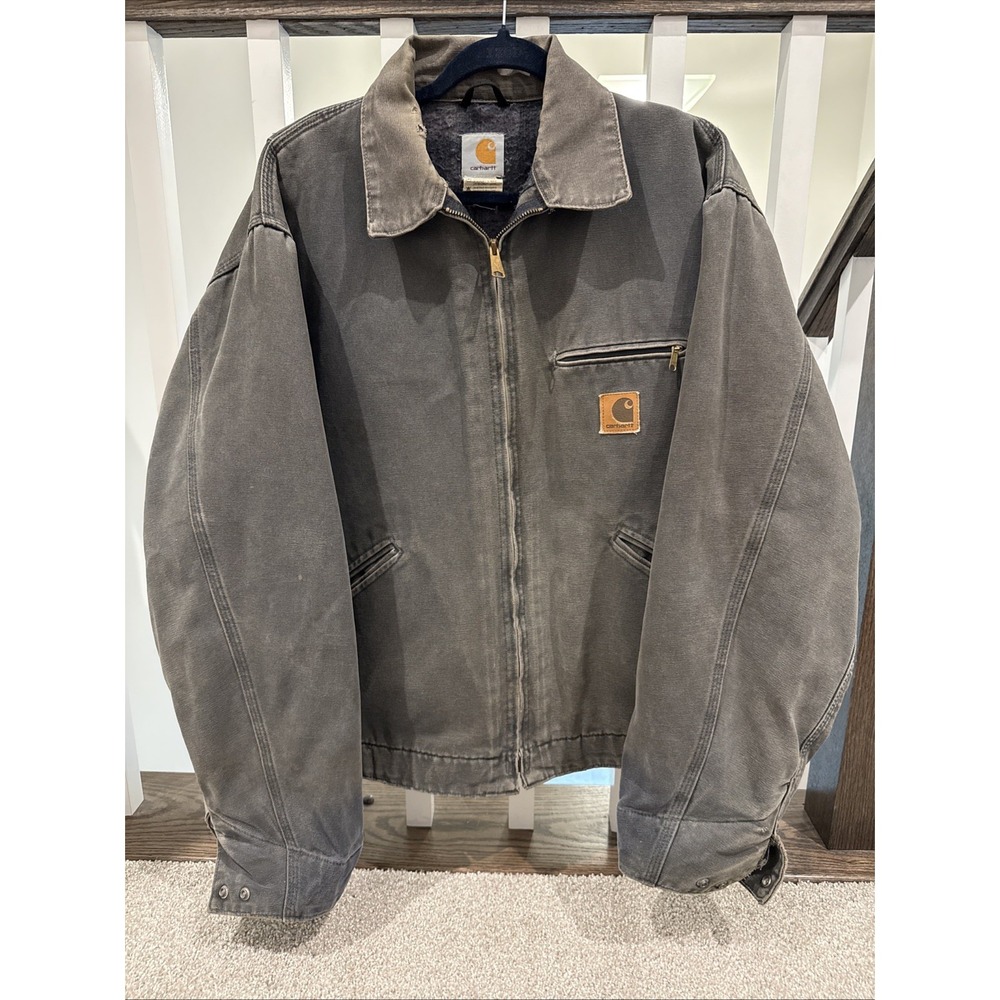 Rare VTG CARHARTT J97 MOS Detroit Blanket Lined Duck Canvas Jacket Y2K Green XL